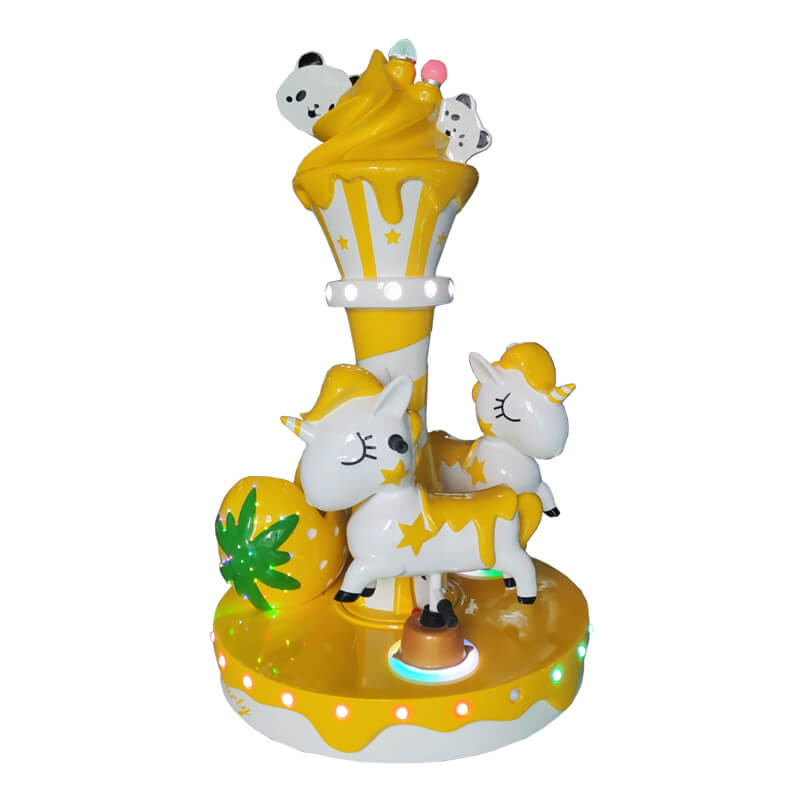 Bottom price Kiddie Ride Pony - kids coin operated game machine little carousel kiddie ride machine for 3 kids – Meiyi