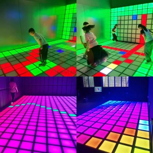 China New Arrival jump grid interactive game activate games sport game machine led floor game factory and suppliers | Meiyi