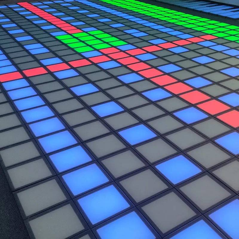 China New Arrival jump grid interactive game activate games sport game machine led floor game factory and suppliers | Meiyi