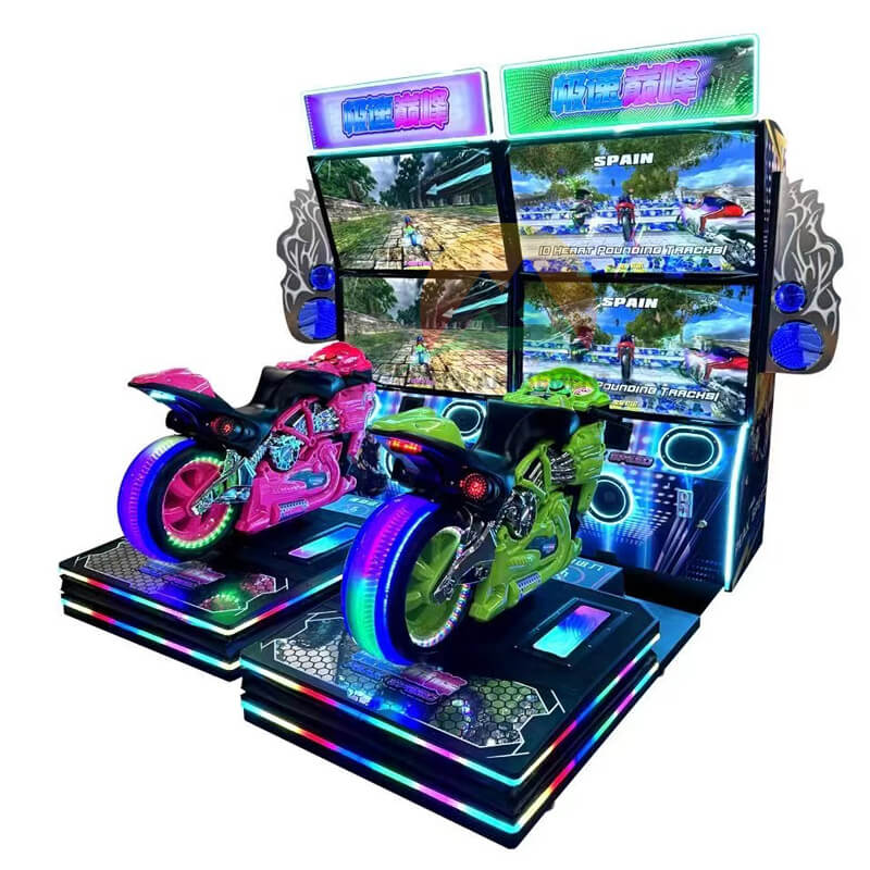 China New arrival Coin Operated dual screen dynamic motorcycle racing game machine video simulator game machine factory and suppliers | Meiyi Featured Image