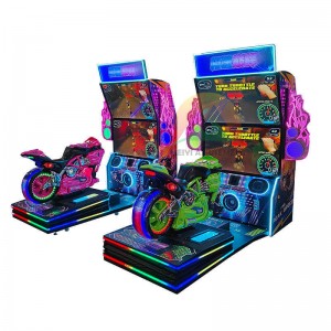 China New arrival Coin Operated dual screen dynamic motorcycle racing game machine video simulator game machine factory and suppliers | Meiyi